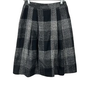 VINTAGE Personal Petites Black Plaid Skirt With Pockets Size M